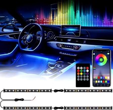 Striscia LED Interno Auto 72 Colori RGB APP Cellulare Illuminazione AccendiSigar