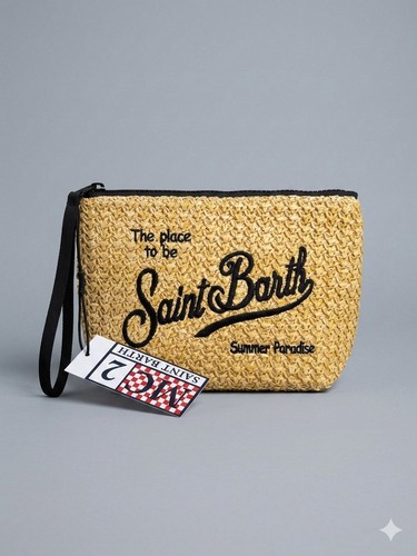 Pochette saint barth - saint, rafia