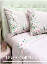 Completo Lenzuola Letto Matrimoniale Renato Balestra Fiorella Puro Cotone 100%