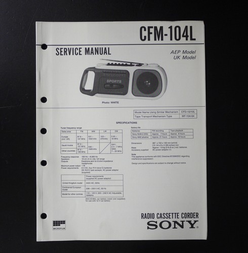 Originale sony cfm - originale, cfm-104l