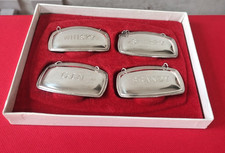Vintage DECANTER LABEL SET x4 Plato Stylish Design MADE IN ENGLAND UK