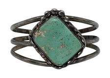 Bracciale Navajo Argento Sterling 925 Massiccio Schiuma di Mare Blu Turchese ATZA 6,5"!