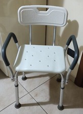 Sedia Sgabello con braccioli per anziani e Disabili per Doccia o Vasca da Bagno