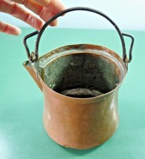 idea arredo vintage porta vaso pentolino caraffa paiolo rame lavorato a mano 