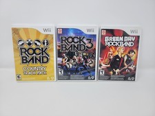 Lotto Rock Band 3, Green Day, Country Track Pack Nintendo Wii testato spedizione gratuita USA