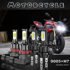 4x H7 9005 LED Headlight Bulbs