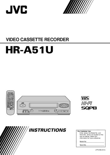 Jvc a51u vcr proprietario - hr-a51u,
