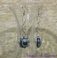 Bigiotteria artigianale / idea regalo ORECCHINI con SODALITE e perline Miyuki