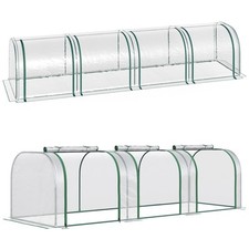 Outsunny Serra da Giardino in Plastica Impermeabile con 3/4 Porte a Cerniera