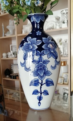Vaso ceramica fiore blu - vaso,