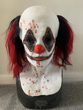 Maschera pagliaccio in silicone platino horror halloween capelli traforati