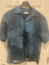 Zara Dark Blue Button Up Print