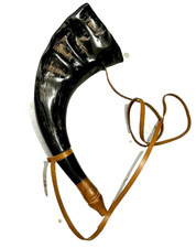 Corno da guerra vichingo - tromba da battaglia originale Ram Horn - incisione...