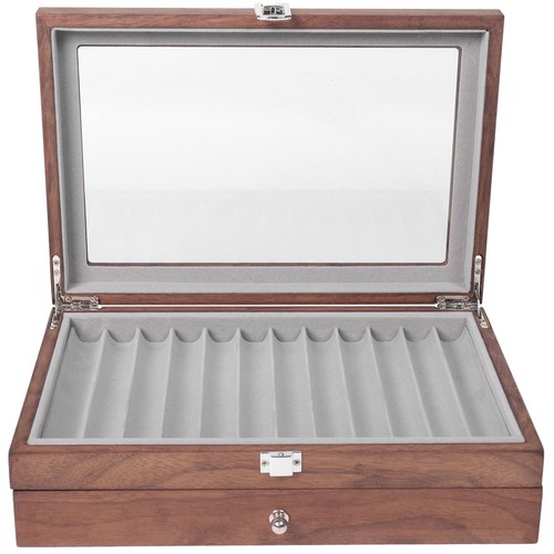 Grid walnut pen storage - 23,