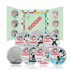 Monopoly 90° Anniversario 2025 Set di Monete d'Argento Commemorative in Cartella da Collezione
