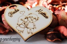 50 cuori nomi incisi sposi legno personalizzati segnaposto matrimonio