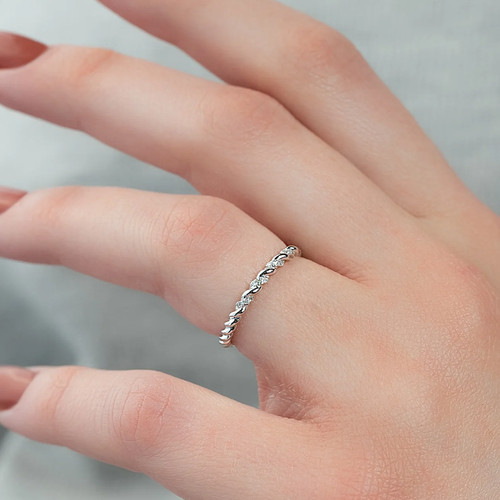 Fede nuziale diamante platino