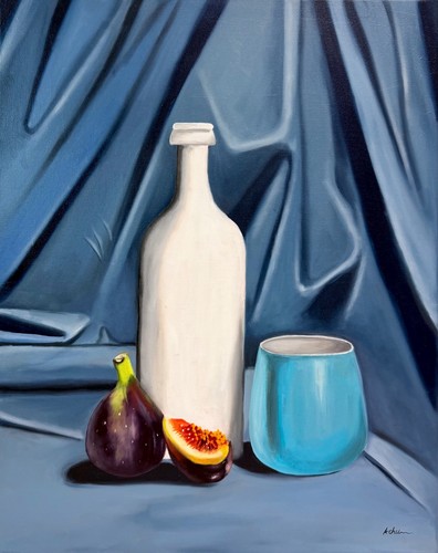 Vaso fico dipinto olio - dipinto,