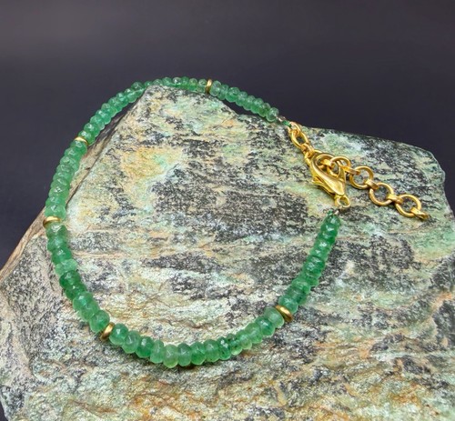 Bracciale smeraldo tondo - smeraldo, 7"
