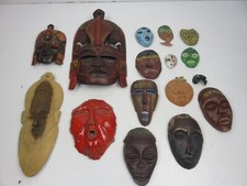Lotto stock di MASCHERE INDIGENE TRADIZIONALI TRIBALI AFRICANE legno ceramica et