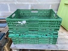7 pz Cassetta in plastica pieghevole cm 60x40x15 verde tuttofare frutta cesta