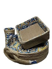 SET 3 MAIOLICA CESTINO E