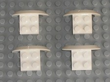 4 x LEGO White Mudguard 4x2