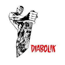 Diabolik wal sticker cropped print pvc adesivi murali logo + scritta 2 PZ.
