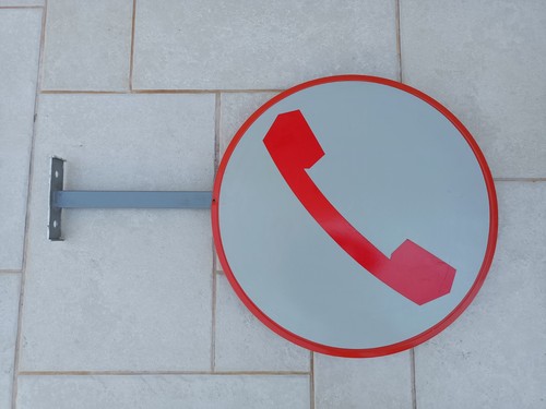 Insegna bifacciale telefono - insegna,