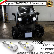 COPPIA LUCI DI POSIZIONE 6 LED CANBUS 6000K RENAULT TWIZY CON LENTE FRONTALE