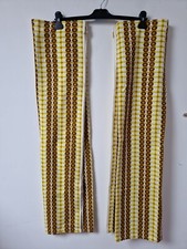 Coppia di piccole tende vintage anni 60 70 fatte a mano larghe 36" lunghe 37"