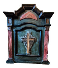 tabernacolo siciliano antico in legno dipinto sec. XIX