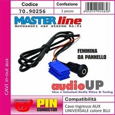 CAVO INGRESSO AUX FEMMINA DA PANNELLO FIAT PANDA DAL 2013 IN POI CONNETTORE BLU