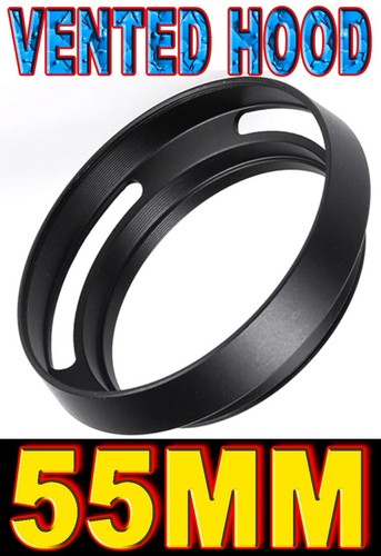 55mm vented lens hood - 55mm, tilted
