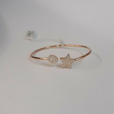 bracciale donna rigido schiava ottone rosa zirconi for you jewels stella 