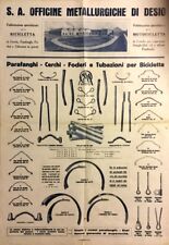 Catalogo Parafanghi Cerchi Tubazioni Biciclette - Officine di Desio anni '20 