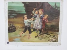 Quadro Dipinto   Bambini In Spiaggia su Tela 40x50 CM compreso telaio Firmato