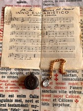 RELIQUIARIO ARGENTO Rosario Madonna: inno eucaristico con timbro dell'arciprete