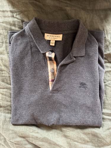 Polo uomo burberry grigia - polo,