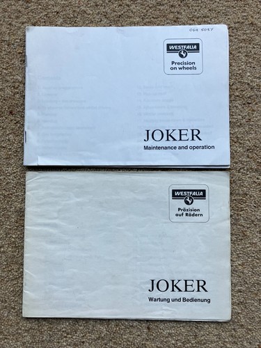 Westfalia joker manuals - vw,