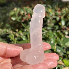 1pz quarzo rosa naturale pene - rosa,