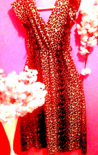 WOMEN ANIMAL PRINT DEEP V NECK