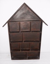 MENSOLA PENSILE DA PARETE CASA CASETTA LEGNO PORTA NINNOLI SOPRAMMOBILI VINTAGE