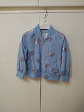 Giacca Giubbotto Leggero Bambina Bomber Azzurro Cuori Original Marines 18 24