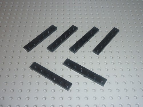 Lego plate 1x6 black - lego,