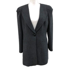 Giorgio Armani Giacca Blazer Grigio Maculato Donna 10 Media Lunghezza Business 