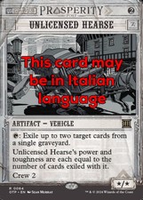 MTG UNLICENSED HEARSE 64 FOIL EXC - CARRO FUNEBRE ABUSIVO - OTP IT - MAGIC