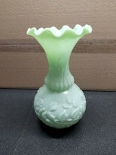 Antico Francese Verde giada vetro opalino VASO-Sky  milk glass