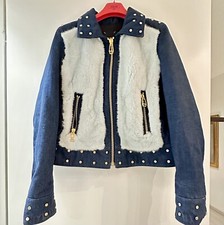 Giubbino Jeans e Visone Azzurro Chiaro Capo Elegante Sportivo