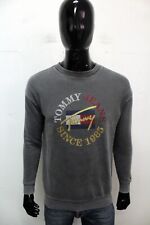 Tommy Hilfiger Felpa Uomo Taglia S Maglietta Grigia Sweatshirt Maglia Invernale